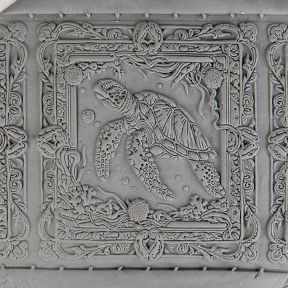 Sea Turtle Clay Texture Roller (4") - Ocean Set #01 - Embossing Pattern Roller for Polymer & Ceramic Clay, Pottery & Crafts