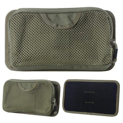 LIVANS Tactical Mesh Zipper Pouch, Modular Insert Panel Organizer EDC Utility Storage Pocket with Hook-N-Loop Fasteners for Backpack Bag Accessories