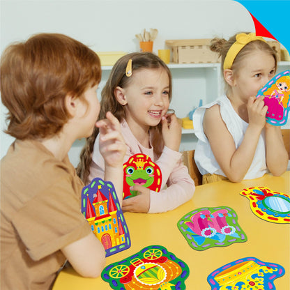 9 Pieces Kids Lacing Cards, Double Sided Sewing Cards in 9 Princess Theme Cards with 9 Colorful Laces, Imagination Development Lacing Toys Games for Children Educational and Learning Activity