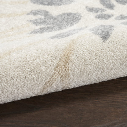 Nourison Home Passion Ivory Grey Blue 8' x 10' Area Rug - Easy Clean, Non Shedding, Bed Room, Living Room, Dining Room, Kitchen (8' x 10')
