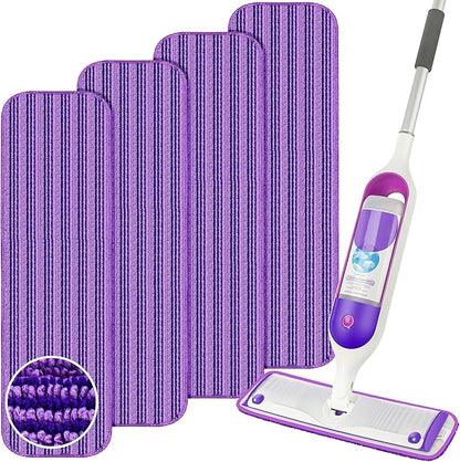 Reusable Mop Refills Pads for Swiffer PowerMop, 4 Pack Power Mop Refill Pads