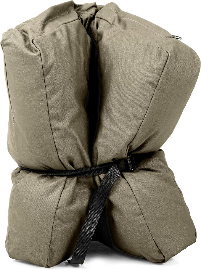 WHITEDUCK Outdoor Dog Bed Heavy-Duty 12oz Canvas, Water-Repellent Cotton, Machine Washable Removable Cover with Full-Length Zipper, Dog Bed for Large Dogs & Crate, (Olive) 28" Lx20 Wx4.3 th (S)