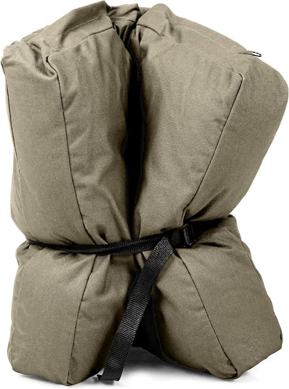 WHITEDUCK Outdoor Dog Bed Heavy-Duty 12oz Canvas, Water-Repellent Cotton, Machine Washable Removable Cover with Full-Length Zipper, Dog Bed for Large Dogs & Crate, (Olive) 28" Lx20 Wx4.3 th (S)