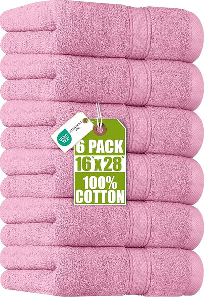 Utopia Towels 6 Pack Premium Hand Towels Set, 16 by 28 inches, 100% Ring Spun