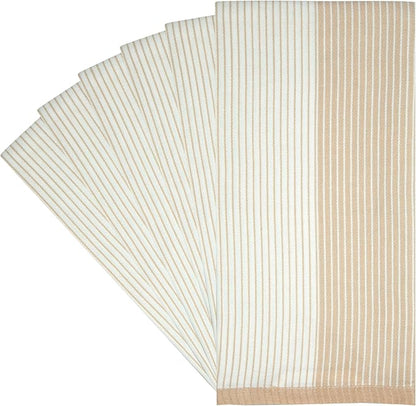 Premium Kitchen Towels | Yarn Dyed Flat Woven Stripe Kitchen Towel Set| 238 GSM
