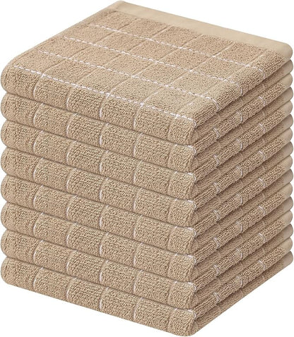 Mordimy 100% Cotton Terry Cloth Dish Cloths, Soft and Absorbent Checkered Dish