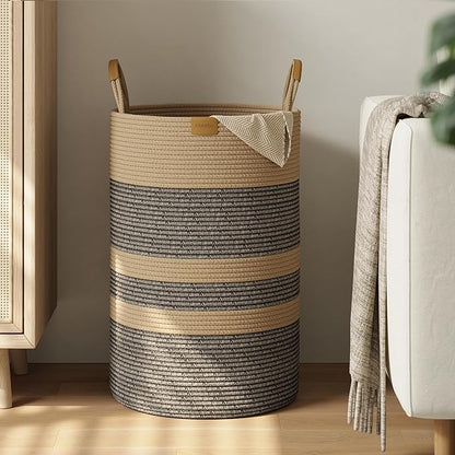 75L Striped Laundry Hamper