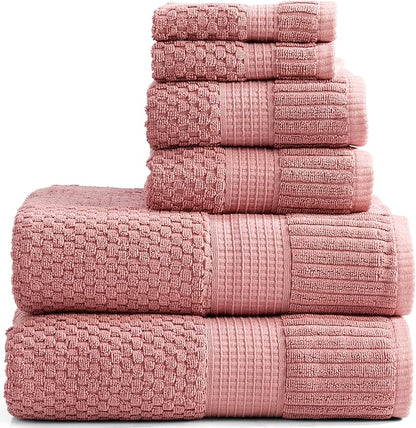 NY Loft 100% Cotton Towel Set 6 Piece | Super Soft & Absorbent Quick-Dry 2 Bath