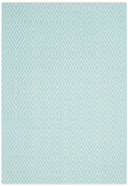 SAFAVIEH Montauk Collection Area Rug - 6' x 9', Turquoise & Ivory, Handmade Trellis Cotton, Ideal for High Traffic Areas in Living Room, Bedroom (MTK811H)
