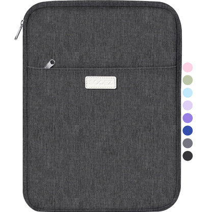 Sooez Zipper Binder Bag, 1 Inch Binders 3 Ring O-Ring, 5-Tab Dividers Expanding File Folder, 500-Sheet Capacity Three Ring Binder, Gray