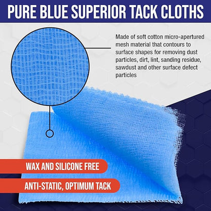 TCP Global - Pure Blue Superior Tack Cloths - Tack Rags - Automotive Car