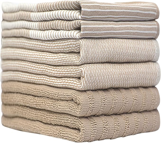 Premium Kitchen Towels | Large Cotton Dish Towels | Flat & Terry Highly