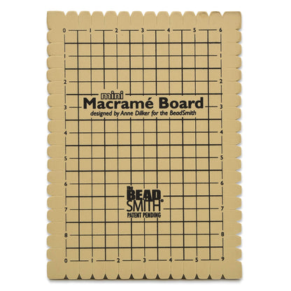 The Beadsmith Mini Macrame Board, 7.5 x 10.5 inches, 0.5-inch-Thick Foam, 6 x 9 Grid for Measuring, Bracelet Project with Instructions Included, Create Macrame and Knotting Creations