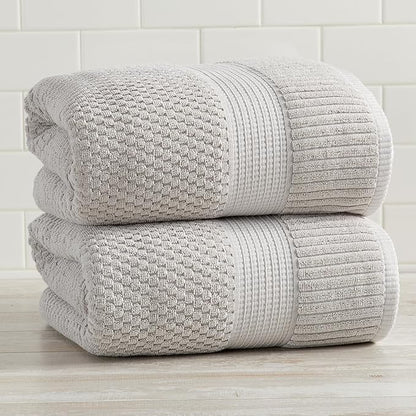 NY Loft 100% Cotton 2 Pack Bath Sheet Towel Set | Absorbent Quick-Dry Oversize