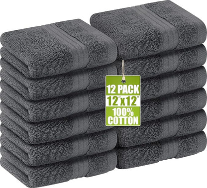 Utopia Towels 12 Pack Premium Wash Cloths Set, 12 by 12 Inches, 100% Cotton