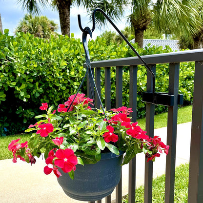 Premium - Heavy Duty - Hold It Mate Multi Use Hook Kit for Vertical Spindled Railings, Hang Flower Baskets Chimes Bird Feeder 15LBS Weight Limit (2 pack)