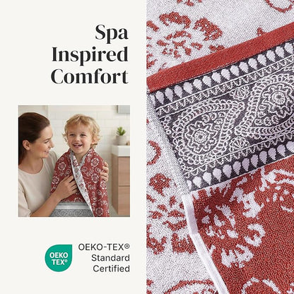 Modern Threads Ophelia 6-Piece 100% Cotton Towel Set – Reversible Yarn Dyed