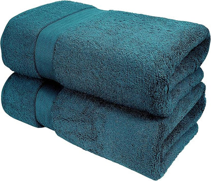 GLAMBURG 700 GSM Premium Cotton 2-Pack Oversized Extra Large Bath Sheet Set