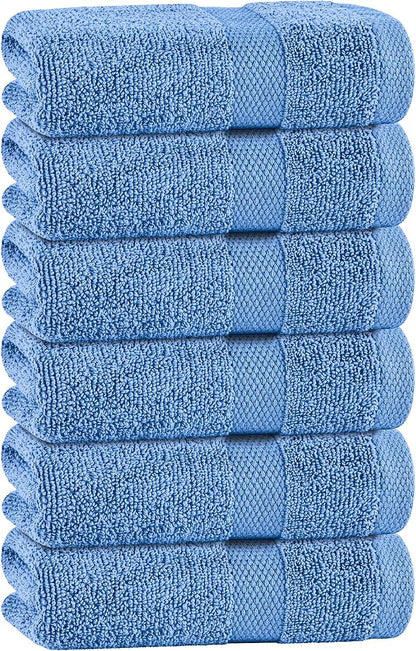 White Classic Light Blue Hand Towels