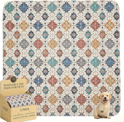 Washable Pee Pads for Dogs,Great Urine Absorbent Reusable Puppy Training Pads,Waterproof,Leak-Proof & Non-Slip Potty Pads for Whelping,Crate,Playpen,Bed.(Colorful Day,72"x72")