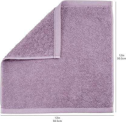 Amazon Basics washcloth for Bathroom, 100% Cotton Extra Absorbent, Fast Drying