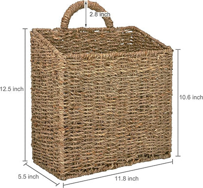 MyGift Wall Basket Hanging Storage Basket, Large Decorative Baskets, Magazine