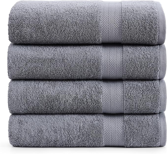 LANE LINEN 100% Cotton 4 Pack Bath Sheets