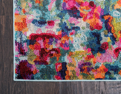 Unique Loom Chromatic Collection Area Rug - Champagne (8' x 10' Rectangle, Multi/ Blue)