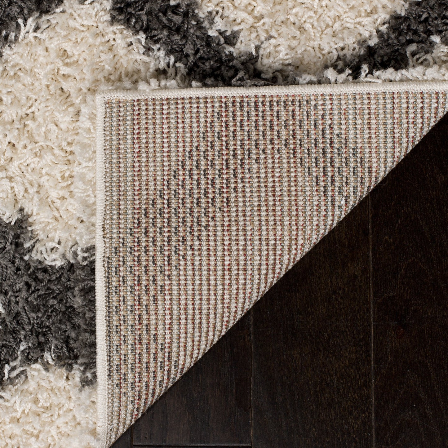 SAFAVIEH Dallas Shag Collection Area Rug - 8'6" x 12', Ivory & Dark Grey, Trellis Design, Non-Shedding & Easy Care, 1.5-inch Thick Ideal for High Traffic Areas in Living Room, Bedroom (SGDS258H)