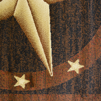 Rustic Lodge Texas Star 3683 2'3"x3'3" Black Area Rug
