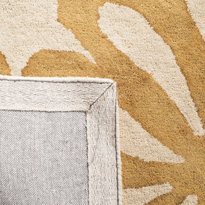 SAFAVIEH Dip Dye Collection 2'3" x 8' Beige / Gold DDY527M Handmade Floral Watercolor Premium Wool Runner Rug