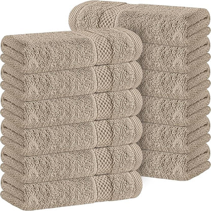White Classic Luxury Cotton Washcloths 13x13 Inch
