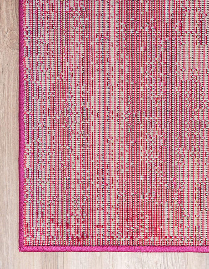 Unique Loom Jardin Collection Colorful, Vibrant, Abstract Watercolor Area Rug (6' 0 x 9' 0 Rectangular, Pink/ Red)