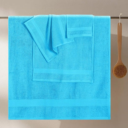GLAMBURG Ultra Soft 8-Piece Towel Set -100% Pure Ringspun Cotton, Contains 2