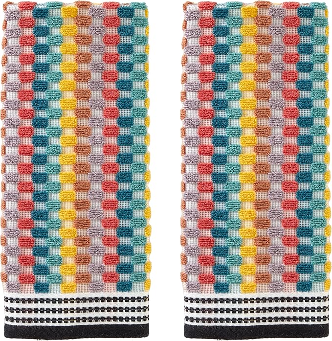 SKL Home Mid-Century 100% Cotton Premium 2-Piece Hand Towel Set, 450 GSM