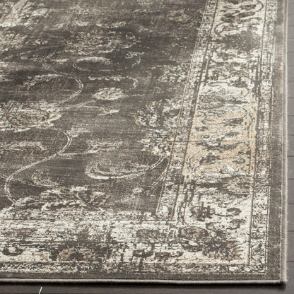 SAFAVIEH Vintage Collection Area Rug - 5'3" x 7'6", Soft Anthracite, Oriental Distressed Viscose Design, Ideal for High Traffic Areas in Living Room, Bedroom (VTG117-330)