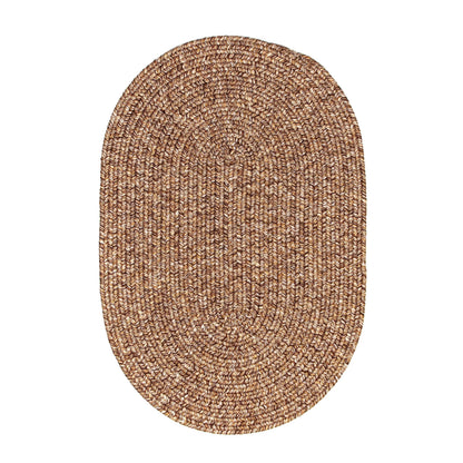 Super Area Rugs Rustic Farmhouse Living Indoor/Outdoor Reversible Braided Rug - Made in USA - Brown Mix 2' X 3' Oval