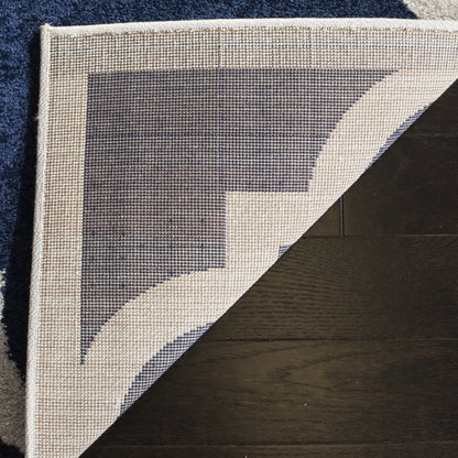 SAFAVIEH Area Rug 8x10 - Amherst Collection - Large - Navy & Beige, Moroccan Trellis Pattern, Non-Shedding & Easy Cleaning, Ideal for Living Room, Bedroom, Office, Dining Space (AMT423P)