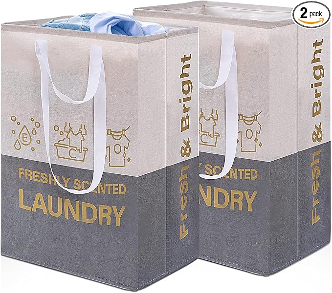 ELONG HOME 2 Pack Laundry Baskets, 92L Freestanding Laundry Basket