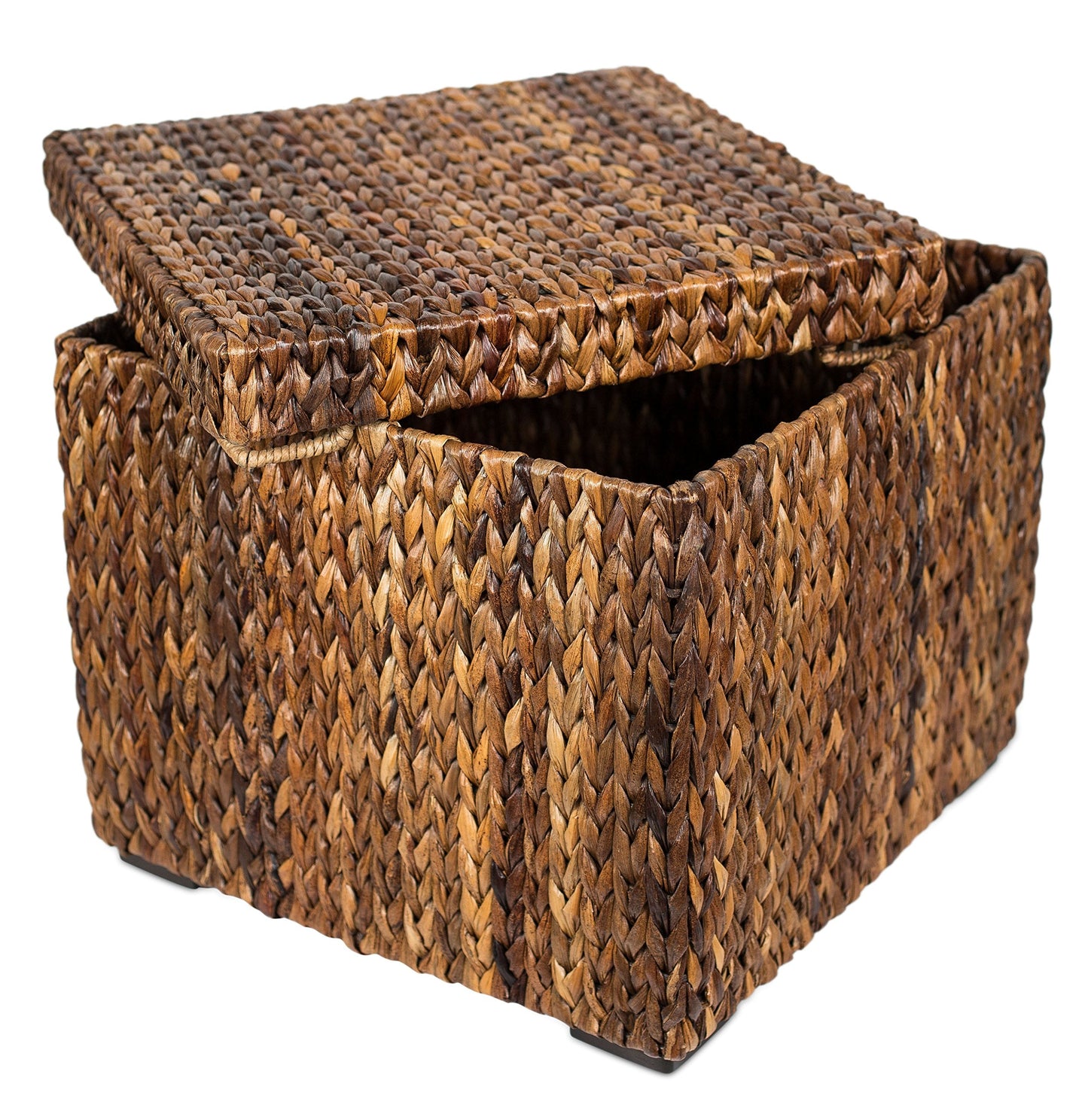 BIRDROCK HOME Woven Storage Cube - Abaca Seagrass Decorative Ottoman - Living Room Side Table - Store Blankets Pillows Magazines Books Remotes