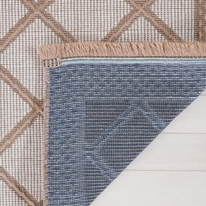 Safavieh Area Rug 8x10 - Aspect Collection - Large - Ivory & Natural, Jute & Cotton, Trellis Pattern, Ideal for Living Room, Bedroom, Office, Dining Space (APE454A)