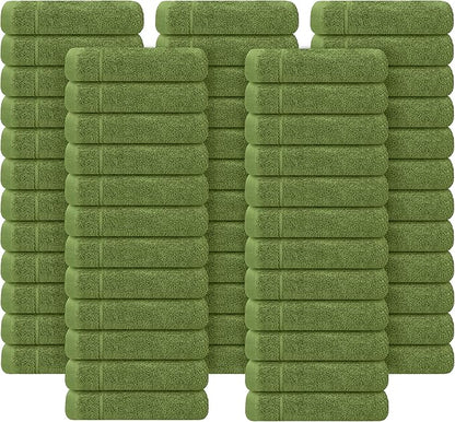 Tens Towels Pack of 60 Washcloths, 12 x 12 Inches, Lighter Weight, Quick to Dry