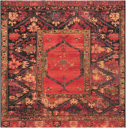 Unique Loom Outdoor Tribal Collection Area Rug - Quepos (5' 3" Square Multi/Black)