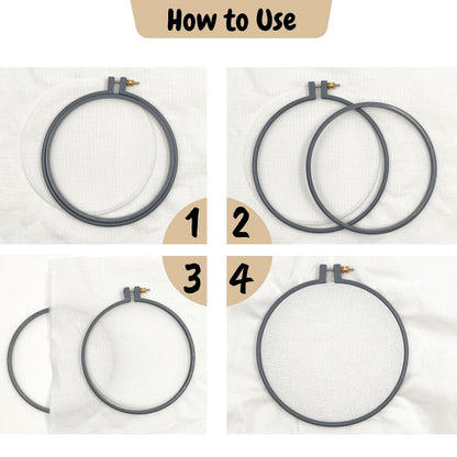 Maker Susan Plastic Embroidery Hoop, Hello Series Cross Stitch Hoops for Beginners, Punch Needle Hoop, Embroidery Frames for Sewing, Needlework (Anthracite Grey, 2 Pcs Set)