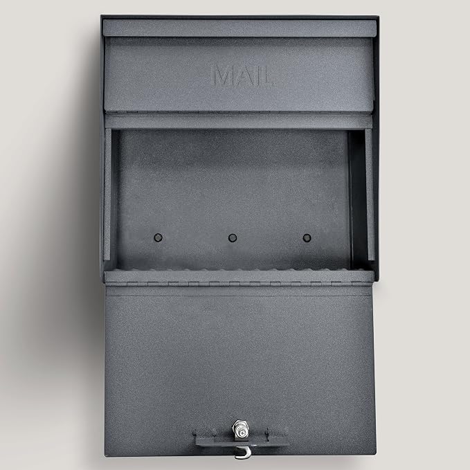 Mail Boss 7161 Metro Locking Security Wall Mount Mailbox, Granite,Medium