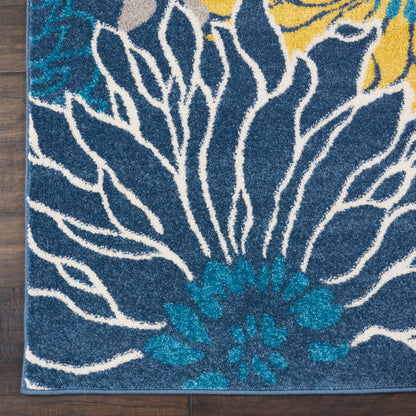 Nourison Home Passion Blue 8' x 10' Area Rug - Easy Clean, Non Shedding, Bed Room, Living Room, Dining Room, Kitchen (8' x 10')