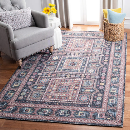SAFAVIEH Classic Vintage Collection Area Rug - 5' x 8', Rust & Green, Handmade Boho Oriental Distressed, Ideal for High Traffic Areas in Living Room, Bedroom (CLV205P)