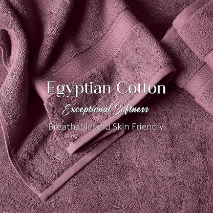 SUPERIOR Egyptian Cotton Pile Bath Towel Set of 2, Ultra Soft Luxury Towels