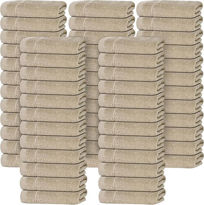 Tens Towels Pack of 60 Washcloths, 12 x 12 Inches, Lighter Weight, Quick to Dry