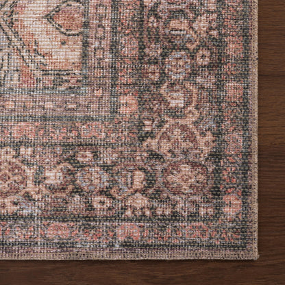 Nuloom Hillstone Collection 3' x 5' Area Rug, Traditional Vintage Distressed Medallion, Thick and Soft, Durable Non-Shedding Low Pile Poly/Jute Blend, Easy to Clean, Living Room, Bedroom
